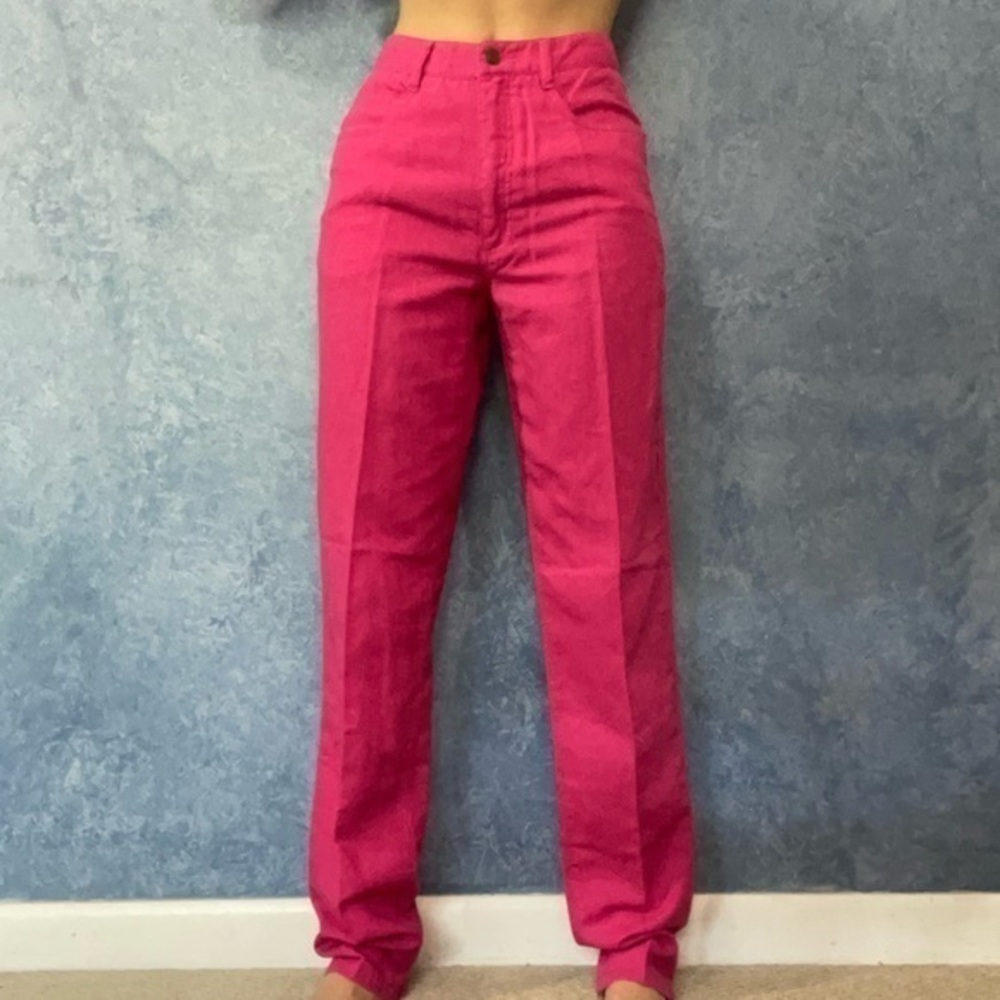 Talbots Vintage Linen Hot Pink Pants